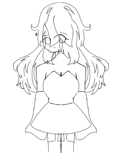 A Beautiful girl with nice hair Lineart