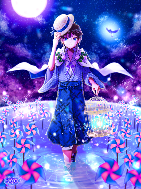 幻想夏夜の青い鳥