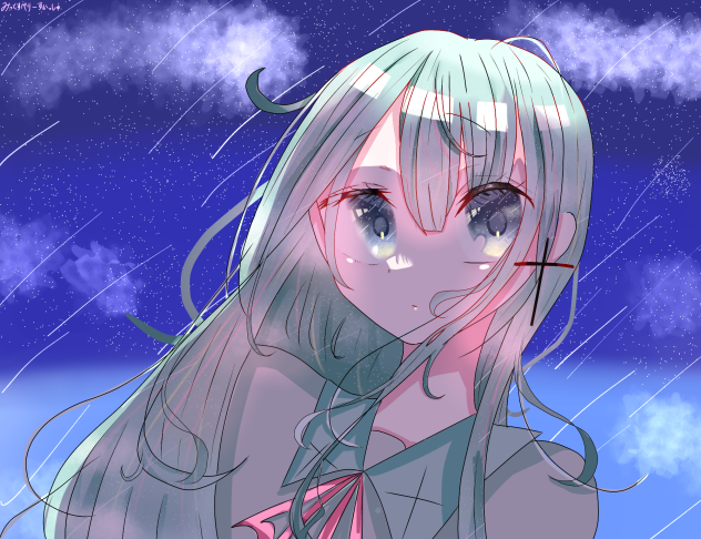 宙にしずむ。