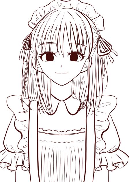 メイド　塗り絵