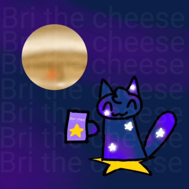 Galaxy cat on a star - ibisPaint