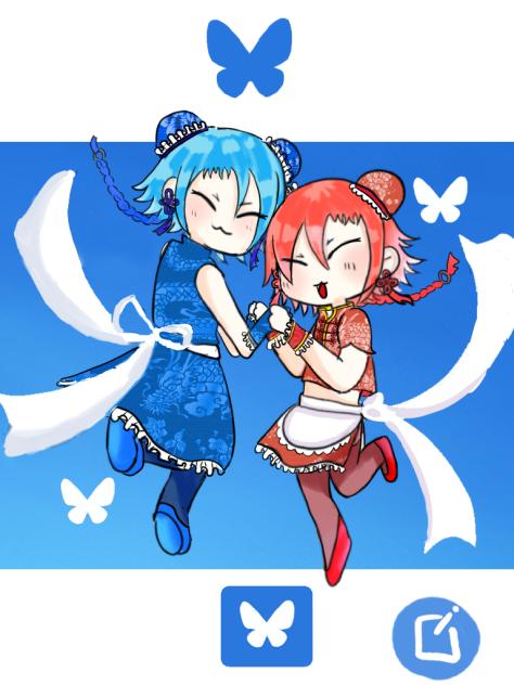 女装メイド君、ニコとイチです🙌