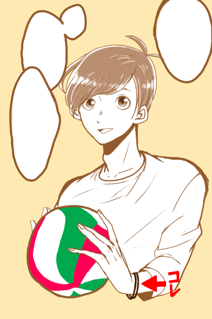 矢巾の腕に髪ゴム…(萌)