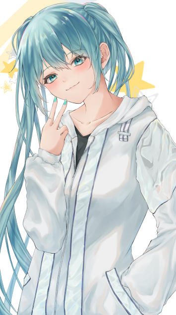 白パーカーミクちゃん