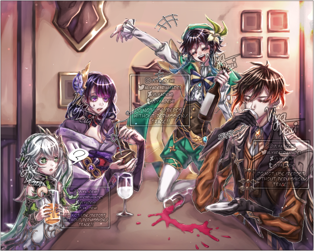 Four Achons At The Bar