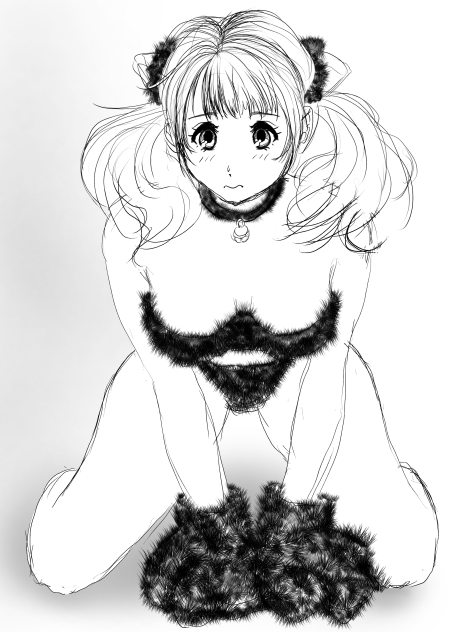 ❤️わたしのにゃんこ💦 -線画Ver.-