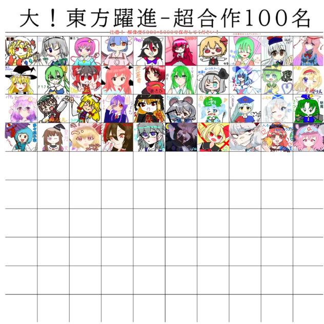 大！東方躍進-超合作100名　幽々子