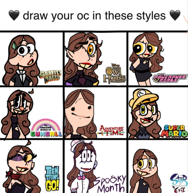 MY OC IN DIFF SHOW STYLESSS