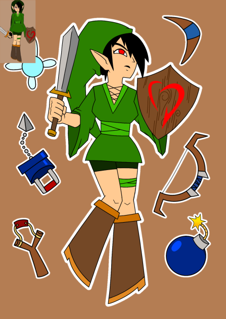 chica versión link (estilo cartoon)