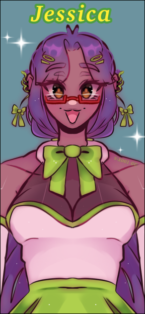 Purple hair girl revealed🫢