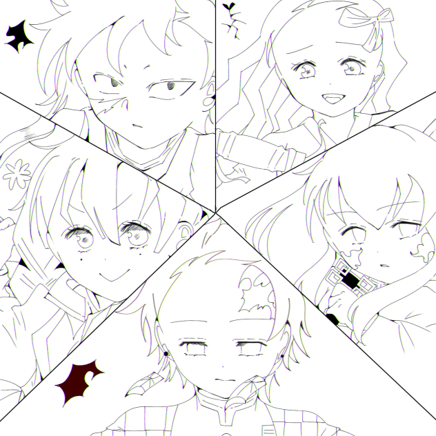 鬼滅の刃　刀鍛冶編、塗り絵bzbzbzbz