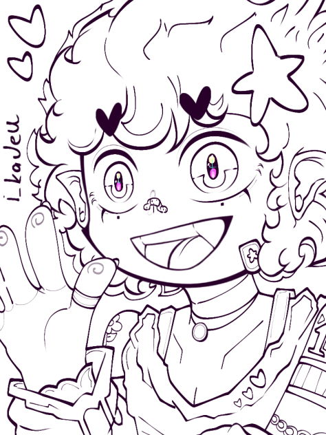 Coloring Page #3 💖 (With Sketch)