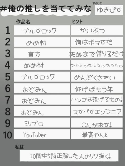 推し当ててみなぁ！