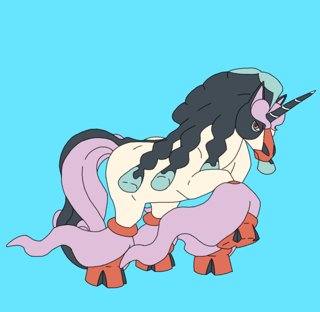 Mudsdale and Galarian Rapidash Fusion