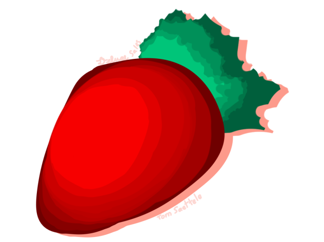strawberry sticker to put on things