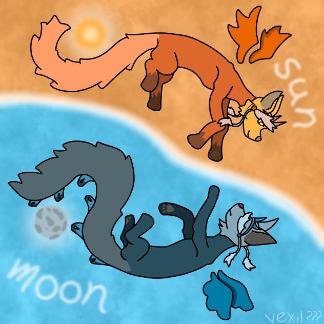 The sun and the moon