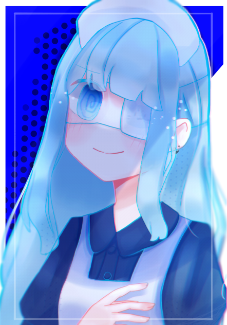 #皆で青い眼帯ナースさん描こうぜ