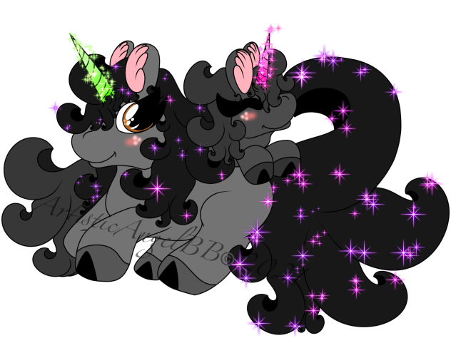 Black Sparkly Mother And Daughter Unicor