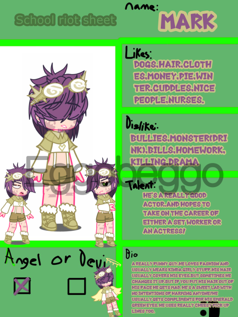 School Riot oc sheet.