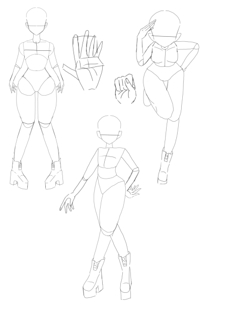 イラスト練習 人体の構図