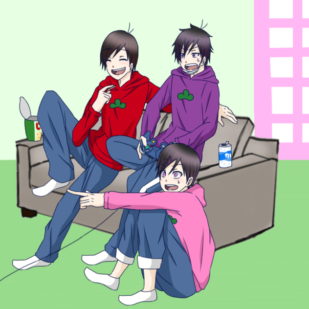 3人で仲良くゲームなう。