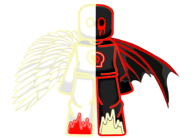 Angel and Devil - Roblox noob