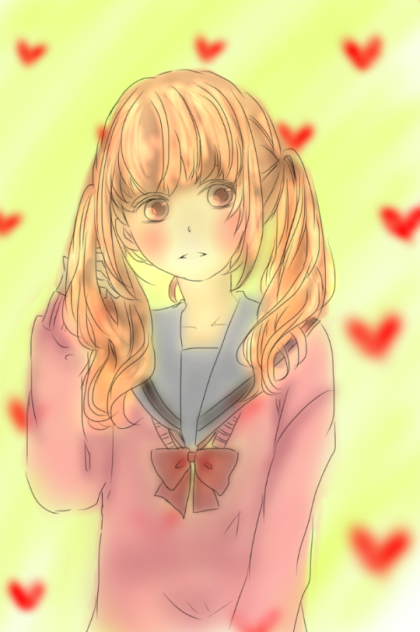 女子高生の線画塗らせていただきました！