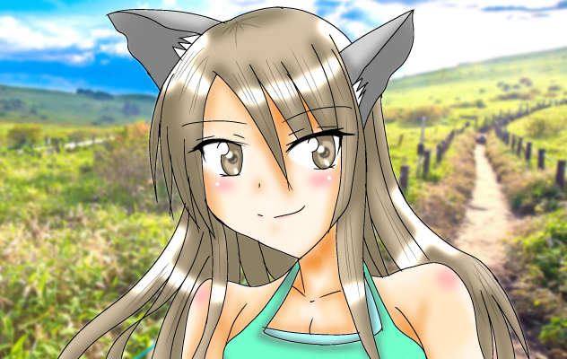 草原にケモ耳