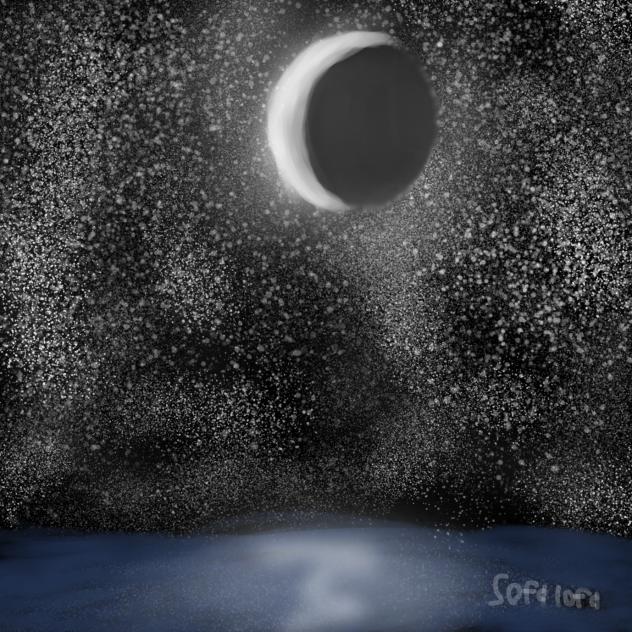 Moon, water and stars