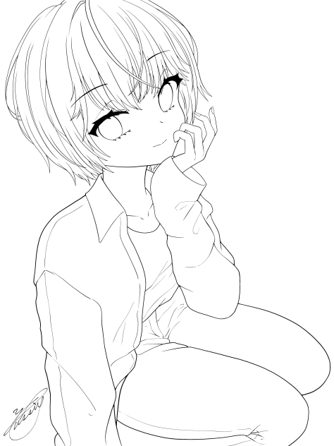 あいるちゃんはぴば（線画）