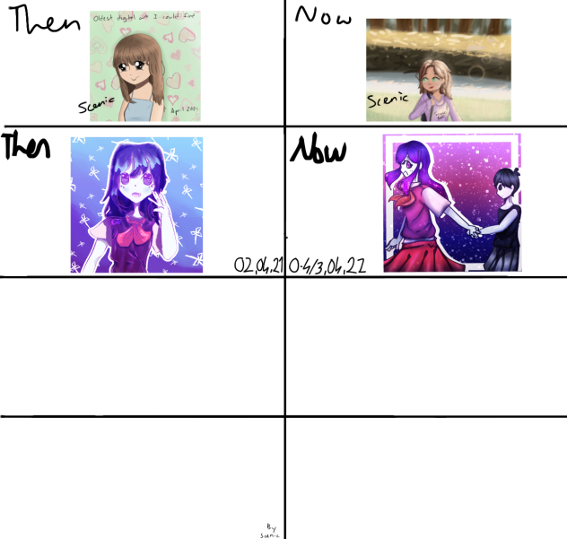 then vs. now collab - ibisPaint