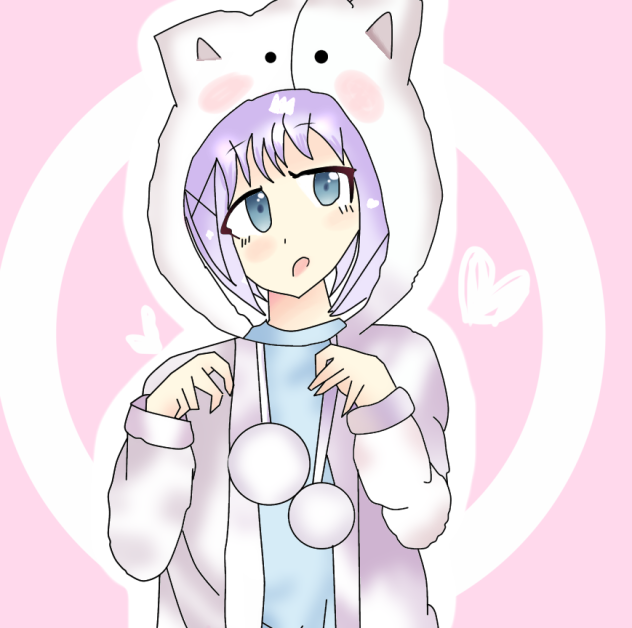 Cute cat hoodie girl