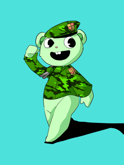 初描きフリッピー(Happy Tree Friends)