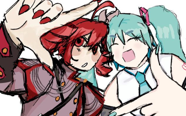 Teto and Miku (I drew Miku)