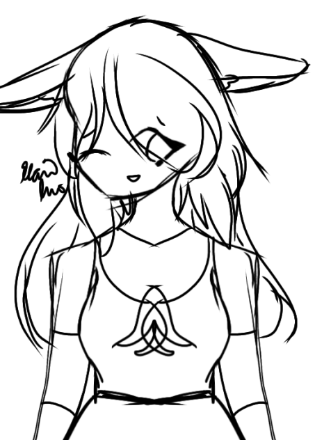 Girl With Bunny Ears Sketch
