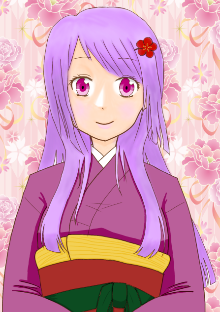 和風少女　イメージ紫