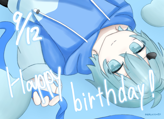 そらねこくんお誕生日イラスト