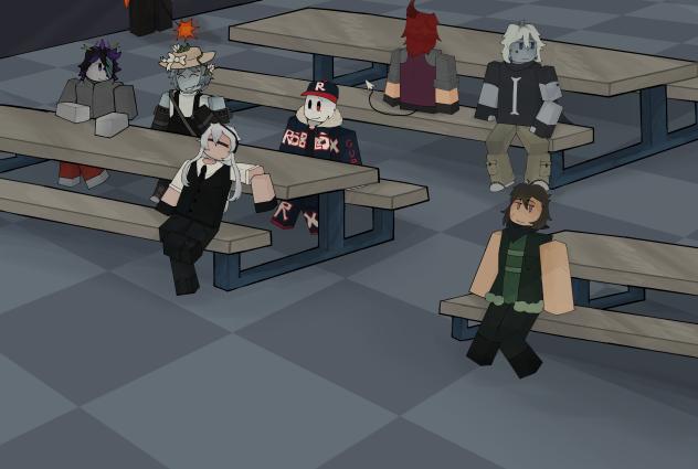 RRPtober, day 19, OCs in cafeteria