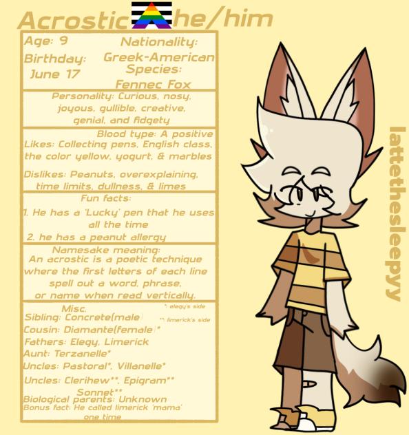 Acrostic info sheet