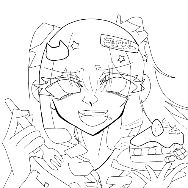 めちゃ下手だけど、オリジナル線画！