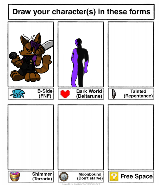 Draw your character(s) in these forms