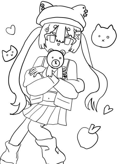 うちの子　線画