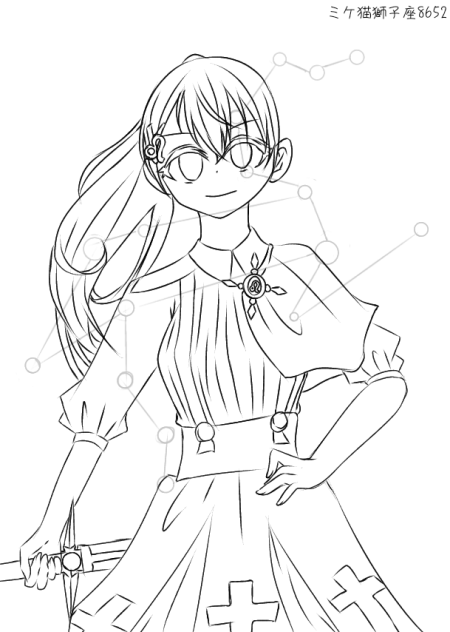 獅子座   線画8625