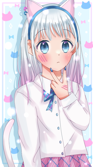 💗白髪✖猫💙