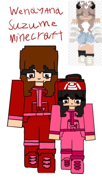 Wendy And Suzume Minecraft Style.