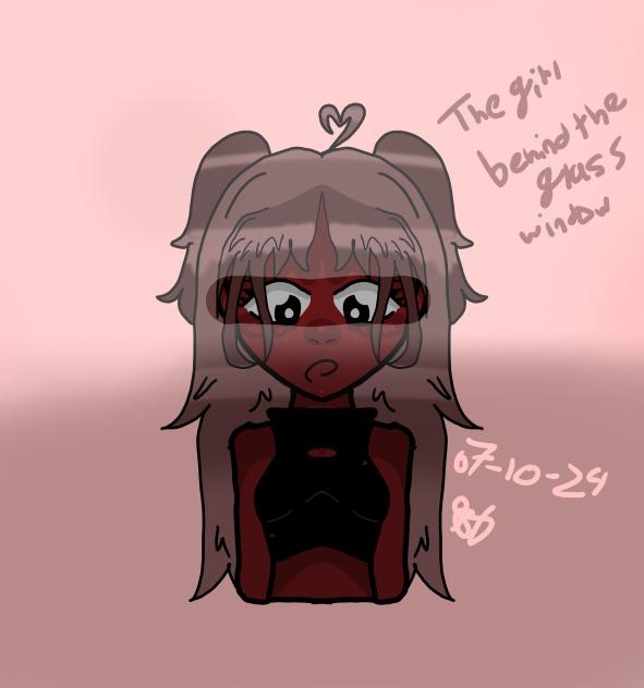 The girl behind the glass window - ibisPaint