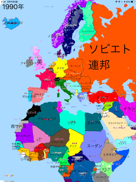 勝手にヨーロッパの国土変化（ソ連解体直前まで）
