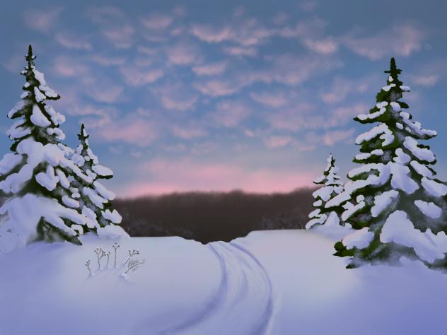 Winter evening - ibisPaint
