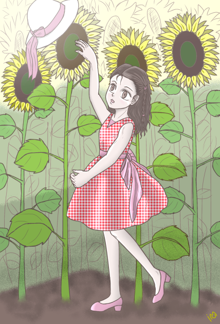 少女と花＊向日葵