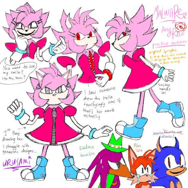 malware (amy rose) practice sketches
